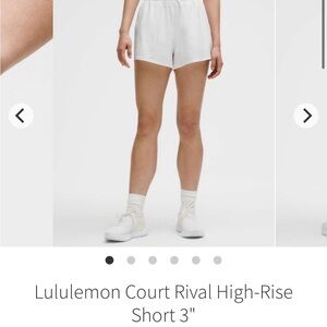 Women’s Lululemon Court Rival High-Rise Short 3". Size 8
